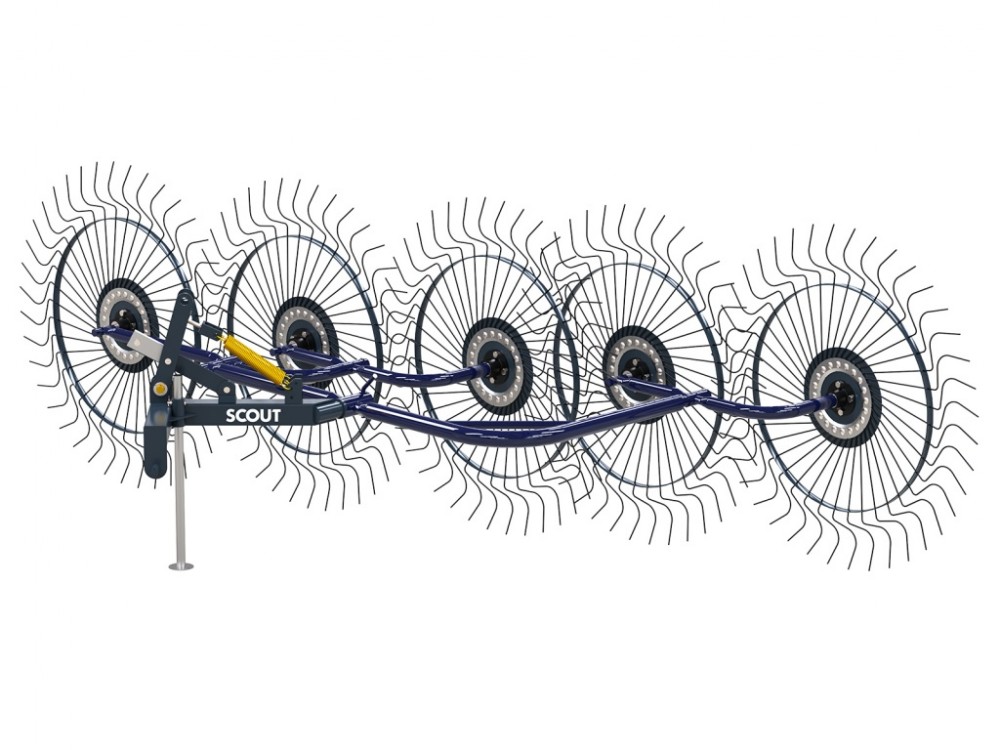 Грабли ворошилки СКАУТ PL-5600 для трактора, пять колес сгребания