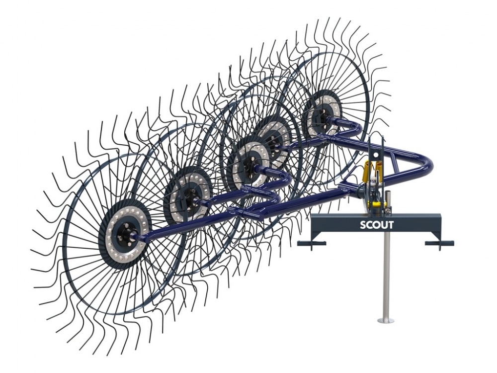 Грабли ворошилки СКАУТ PL-5600 для трактора, пять колес сгребания