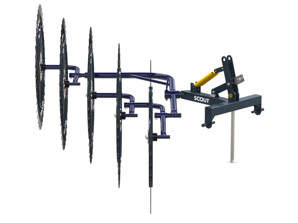 Грабли ворошилки СКАУТ PL-5600 для трактора, пять колес сгребания