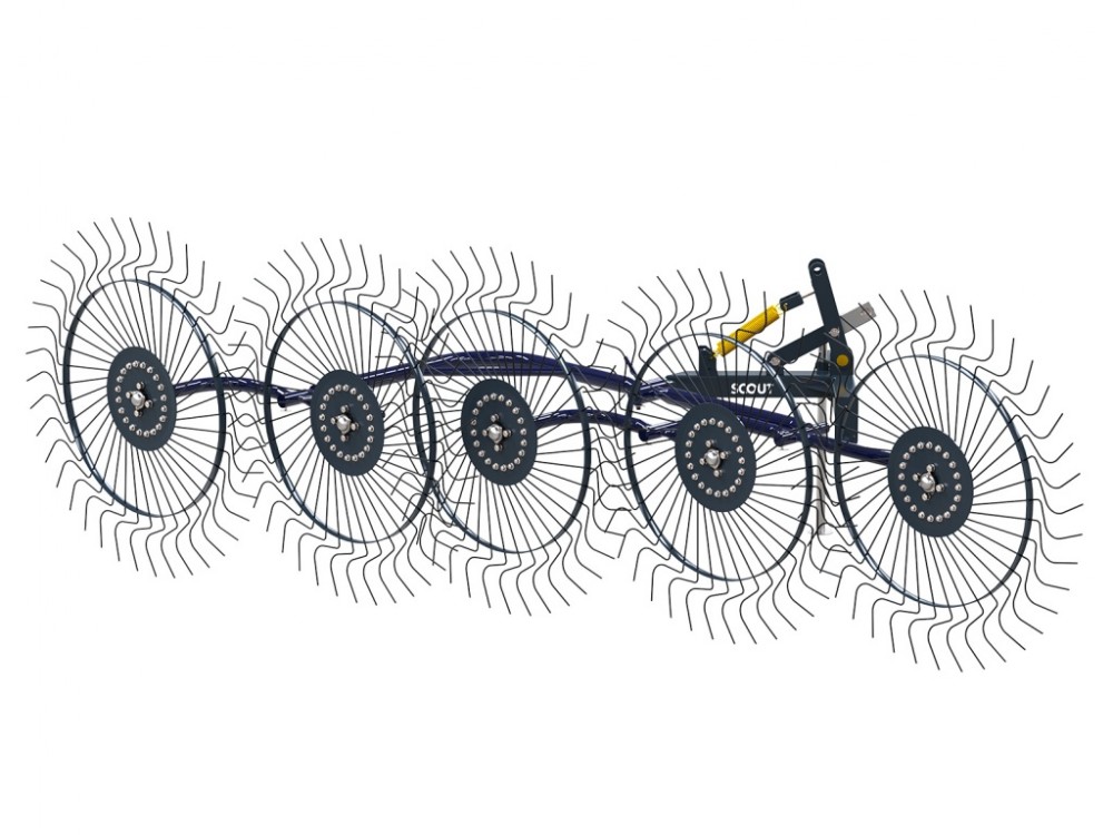 Грабли ворошилки СКАУТ PL-5600 для трактора, пять колес сгребания