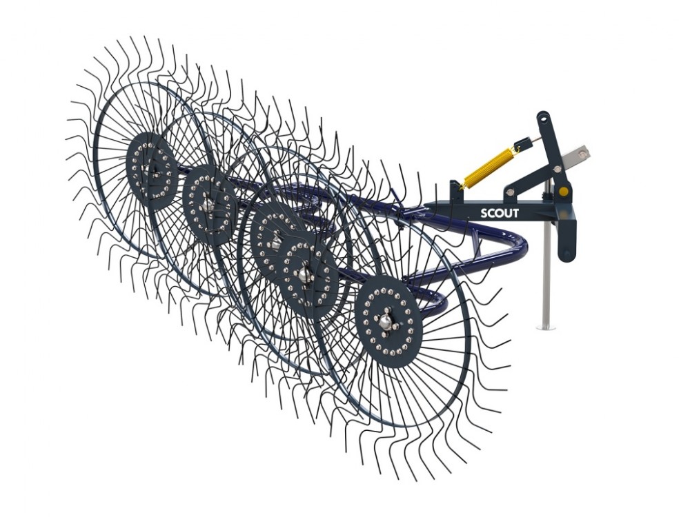 Грабли ворошилки СКАУТ PL-5600 для трактора, пять колес сгребания