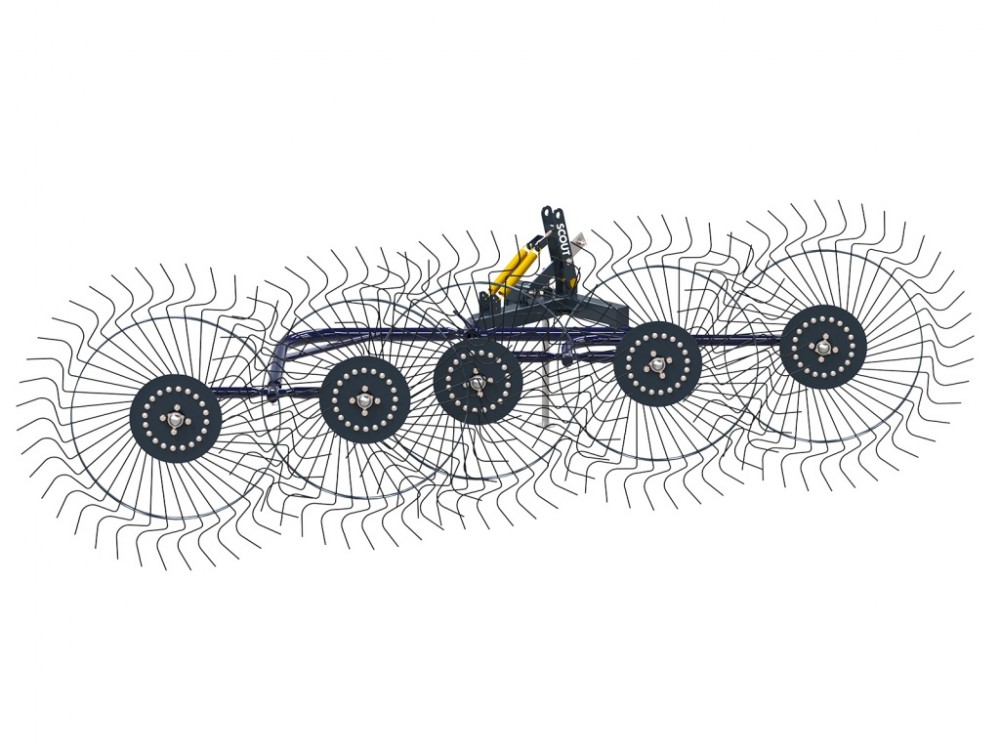 Грабли ворошилки СКАУТ PL-5600 для трактора, пять колес сгребания