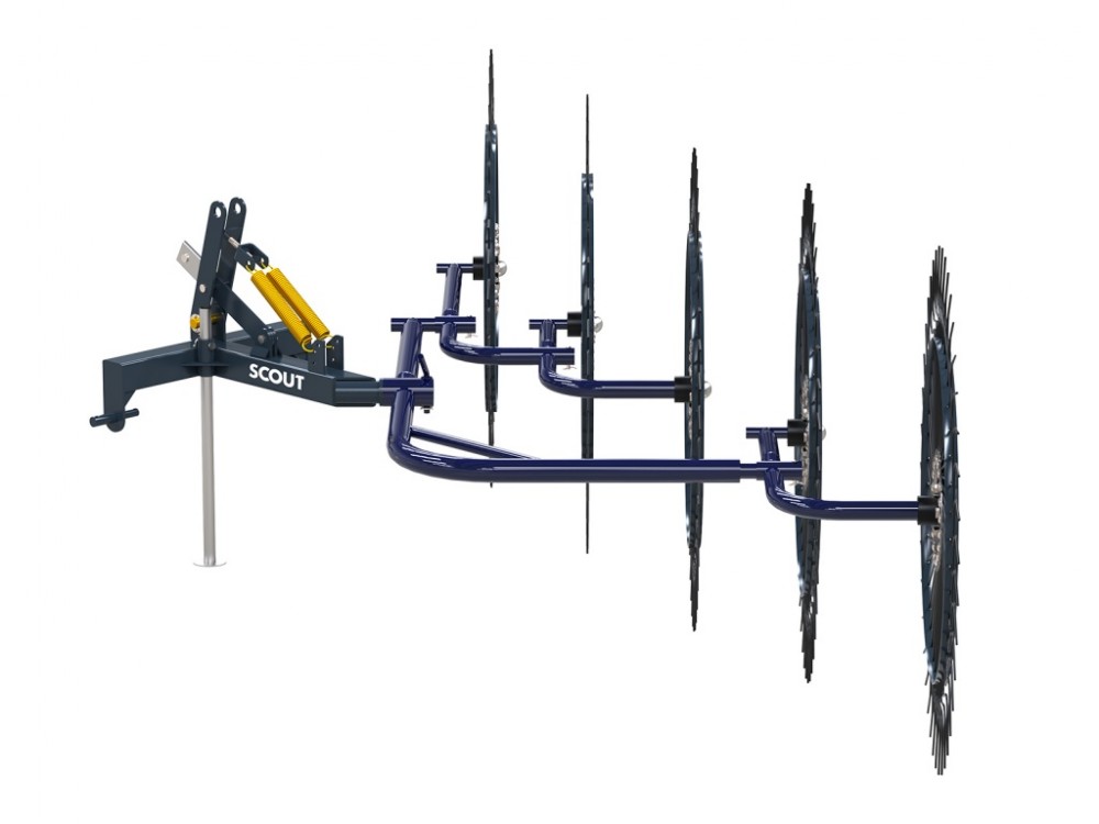 Грабли ворошилки СКАУТ PL-5600 для трактора, пять колес сгребания