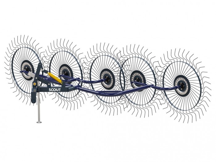 Грабли ворошилки СКАУТ PL-5600 для трактора, пять колес сгребания