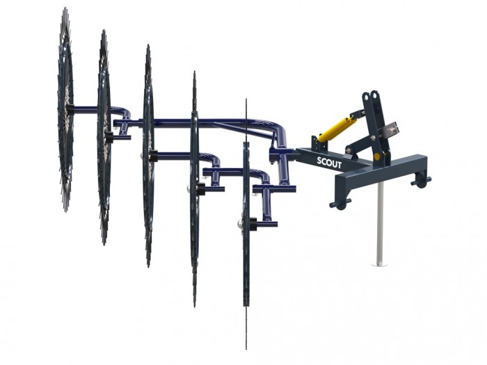 Грабли ворошилки СКАУТ PL-5600 для трактора, пять колес сгребания