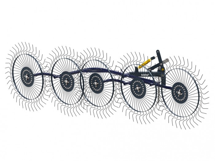 Грабли ворошилки СКАУТ PL-5600 для трактора, пять колес сгребания