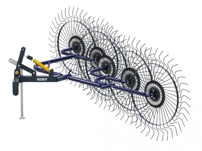 Грабли ворошилки СКАУТ PL-5600 для трактора, пять колес сгребания