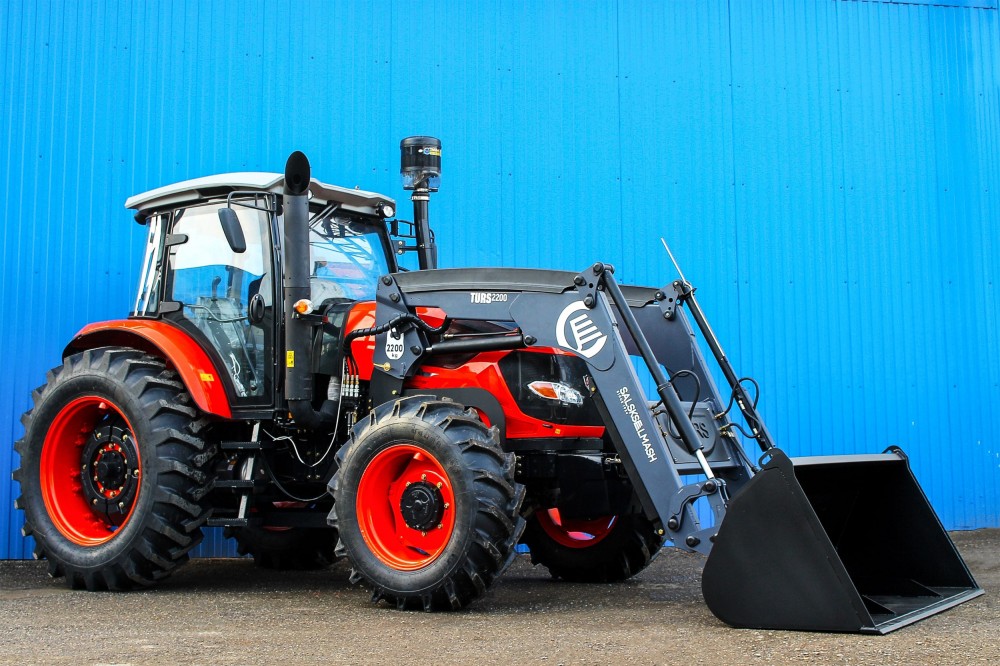 Погрузчик фронтальный Сальсксельмаш TURS-2200-0Д с джойстиком / плавающим положением / выворот ковша 100° для BELARUS 1221(.2.3)/1523