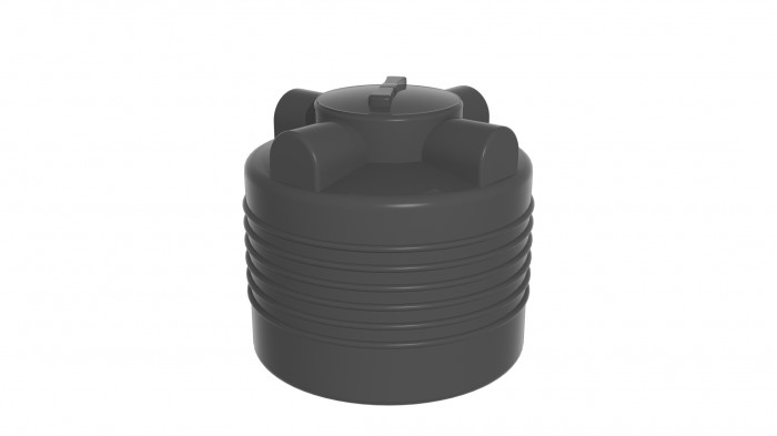 Ёмкость ЭВЛ 200 л. чёрная с отводом, крышка 450 мм
