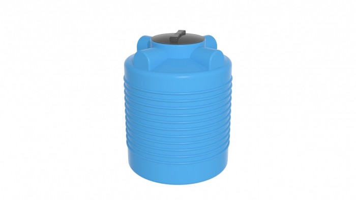 Ёмкость ЭВЛ 300 л. голубая с отводом, крышка 350 мм